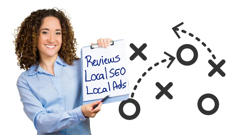 A marketing consultant presenting a strategy at a whiteboard